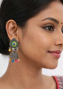 HETU Peacock Eye Jhumka Earrings