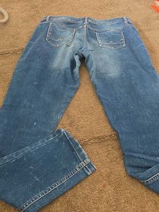Embroidered Blue Denim Jeans