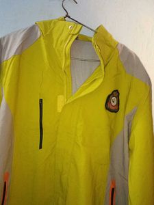 Yellow & Grey Zip-Up Jacket
