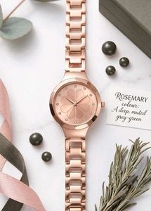 Premium Rose Gold Metallic Chain Watch for Women (
