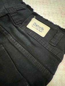 Black Pearl Embellished Denim Shorts