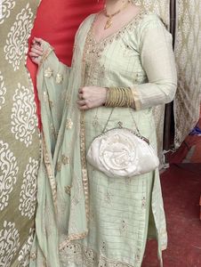Mint Green Embroidered Salwar Kameez