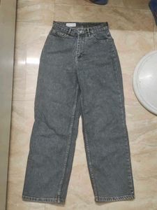 Grey Wash Wide Leg Jeans