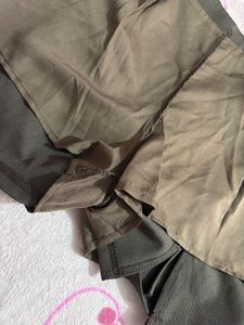 Chic Brown Bow A-Line Skirt