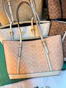 Coach Signature Tote Bag - Pink/Beige