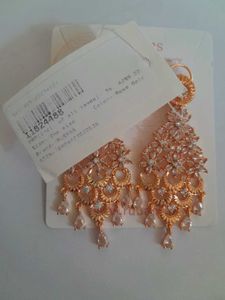Exquisite Rose Gold CZ Dangle Earrings