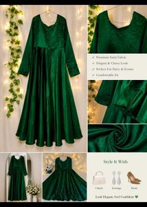 Elegant Emerald Green Velvet Gown
