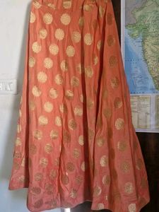 Peach Brocade Skirt