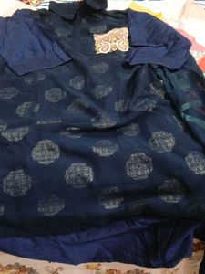Embroidered Navy Blue kurta