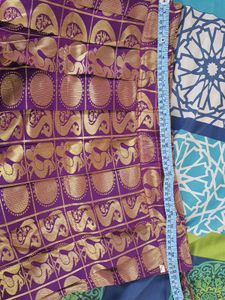 Purple &amp; Gold Silk Brocade Skirt