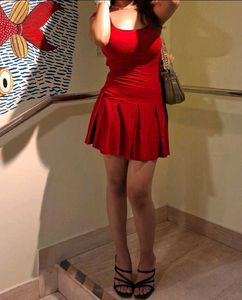 Chic Red Backless Mini Dress