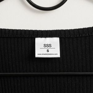 Black ribbed full-sleeve crop top from SSS