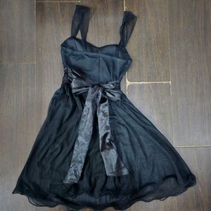 Elegant Black Chiffon Dress