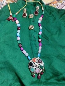 Bohemian Beaded Necklace & Earring Set