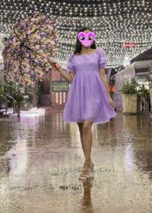 Lovely Lavender Puff Sleeve Dress