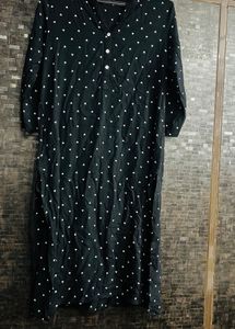 Polka Dot Black Casual Kurti