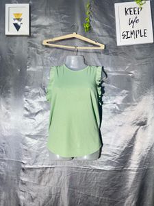 Light Green Ruffle Sleeve Top