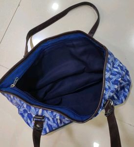 Stylish Blue Geometric Tote Bag