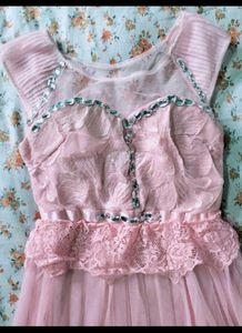 Elegant Pink Tulle Gown