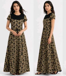 Elegant Floral Maxi Gown 🖤