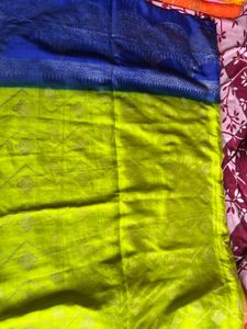 Silk Saree with Blue Border