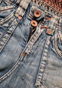 Distressed Denim Mini Skirt