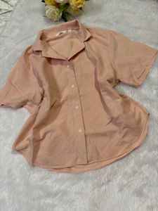 Sheer Peach Button-Up shirt