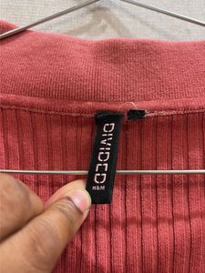 Peach Knitted Cropped Top