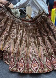 Rust Brown Beautiful Fully Heavy Handwork Lehenga