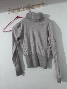 Grey Turtleneck Sweater