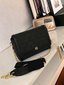 Michael Kors Black Monogram Chain Bag