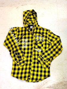 boys new looking Yellow Hooded Shirt