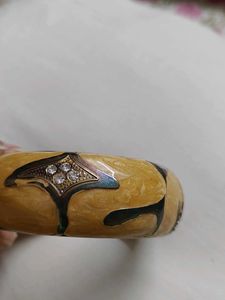 Chic Enamel &amp; Crystal Bangle Bracelet