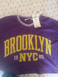 Purple Brooklyn Cropped Mesh Jersey