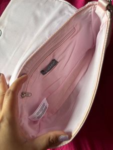 Primark Pink Satin Heart Detail Shoulder Bag