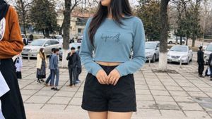 Light Blue Cropped Sweatshirt