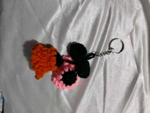 Handmade Crochet Floral Keychain