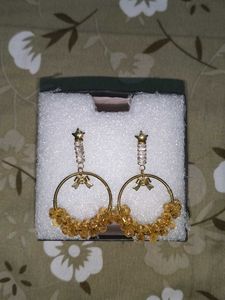 Sparkling Hoop Earrings with Charms