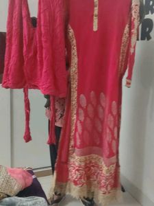 Red Embroidered Salwar Suit