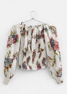 Floral Off-Shoulder Smocked Blouse