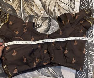 Brown saree with blouse