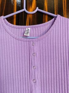 Ribbed Purple Crop Top
