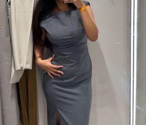 Zara Minimal Grey Midi Dress | Pinterest Aesthetic