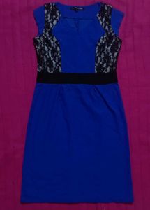 What Women Want Blue Lace Detail Dress