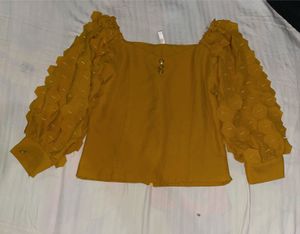 Stylish Yellow Puff Sleeve Top
