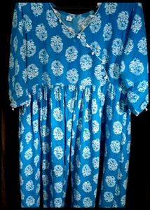 Blue Floral Print Dress