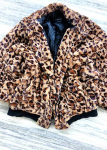 Fur jacket,  coat, Fuzzy Leopard Print Jack