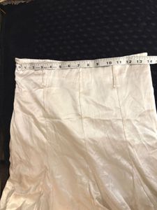 Elegant Cream Lace Trim Skirt