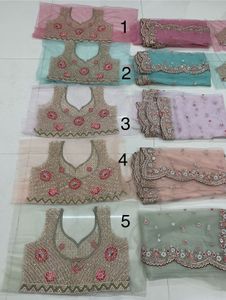 beautiful net saree havy embroidery work
