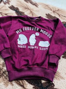 Kids' Maroon Cartoon Sweatshirt